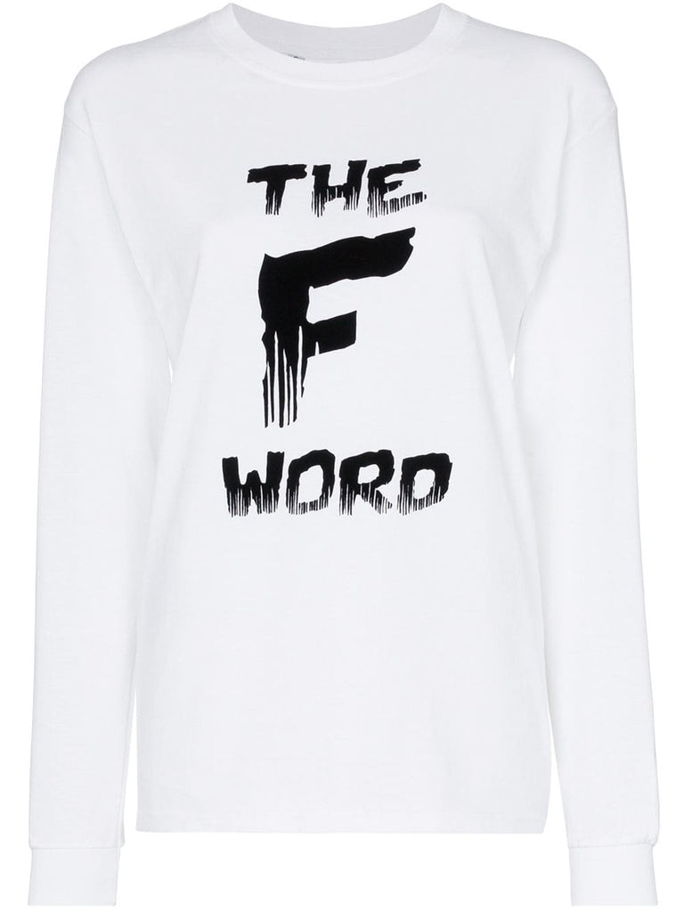 X Browns the F word long sleeve cotton T-shirt