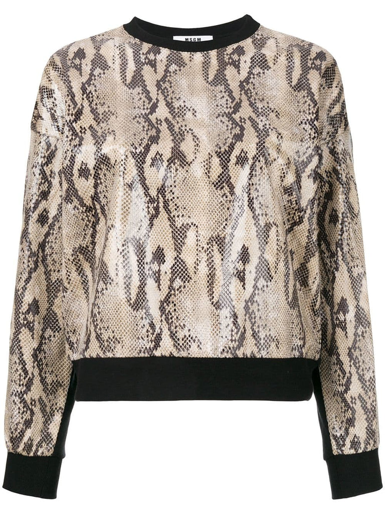 snakeskin print sweatshirt