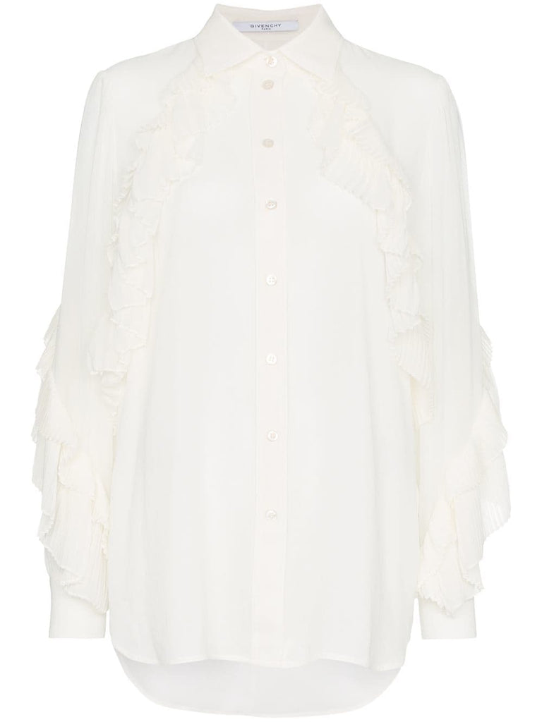 ruffle button down shirt