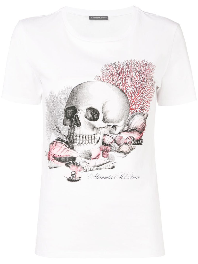 seashell skull print T-shirt