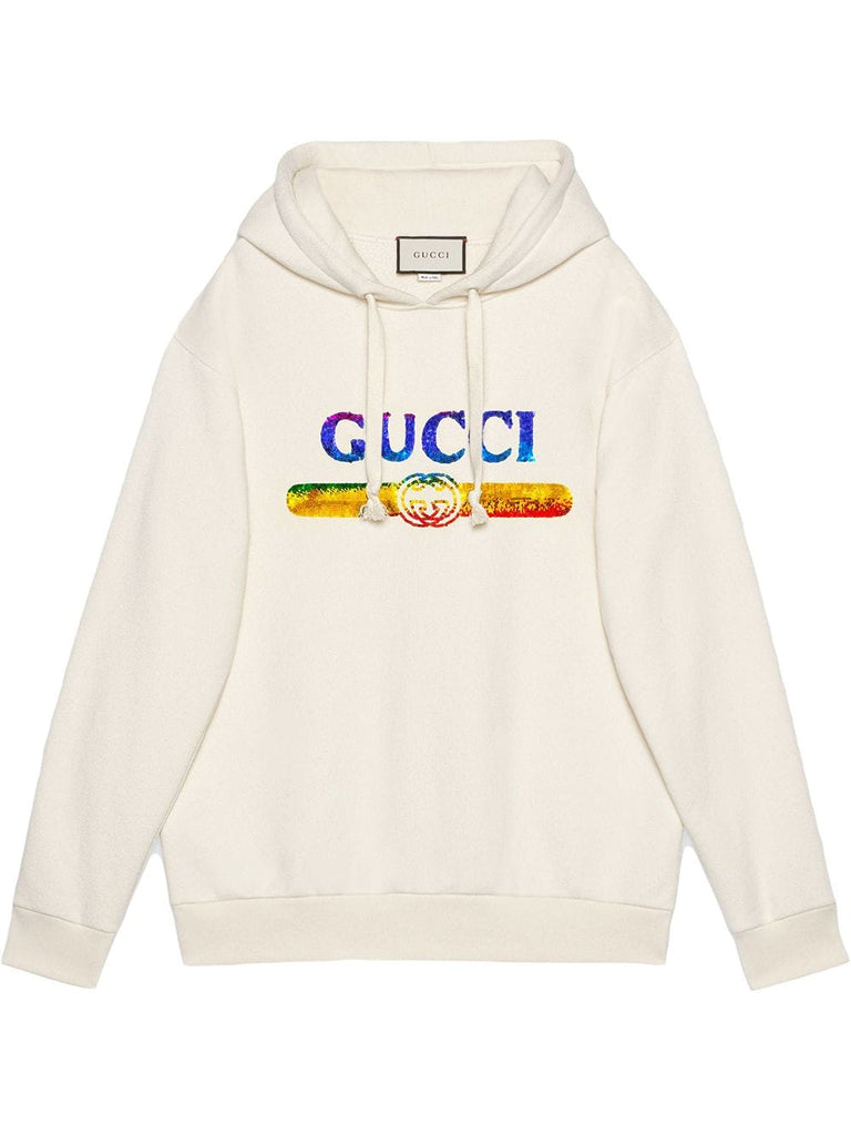 Sweatshirt with sequin Gucci logo