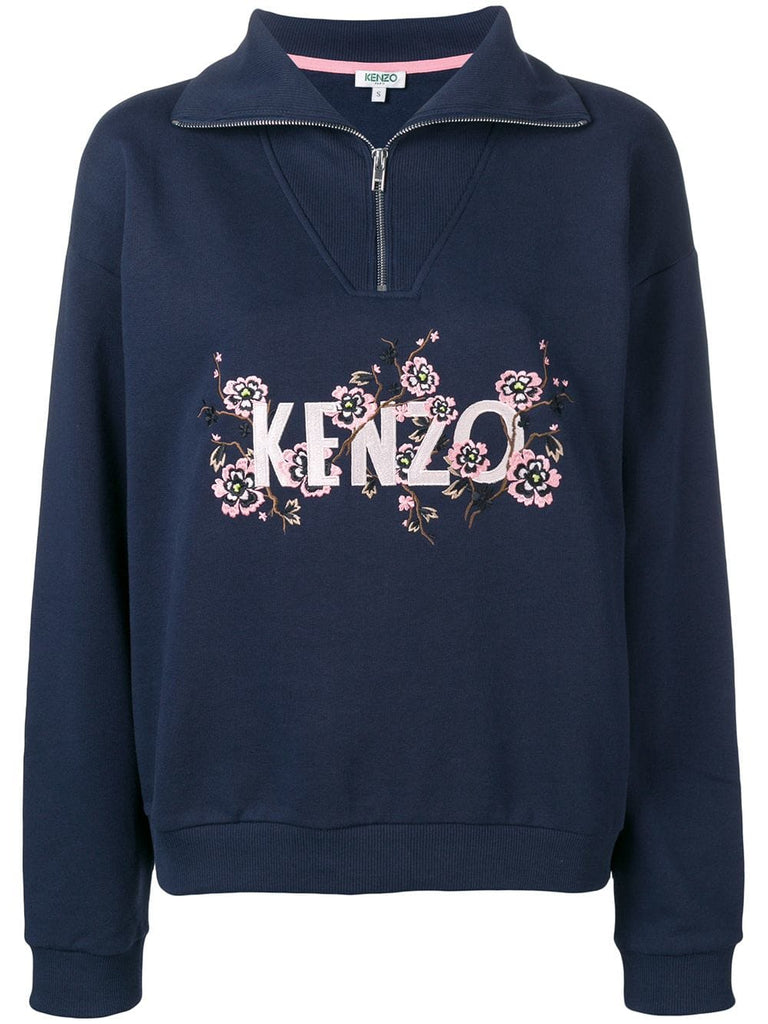 floral logo embroidered sweatshirt