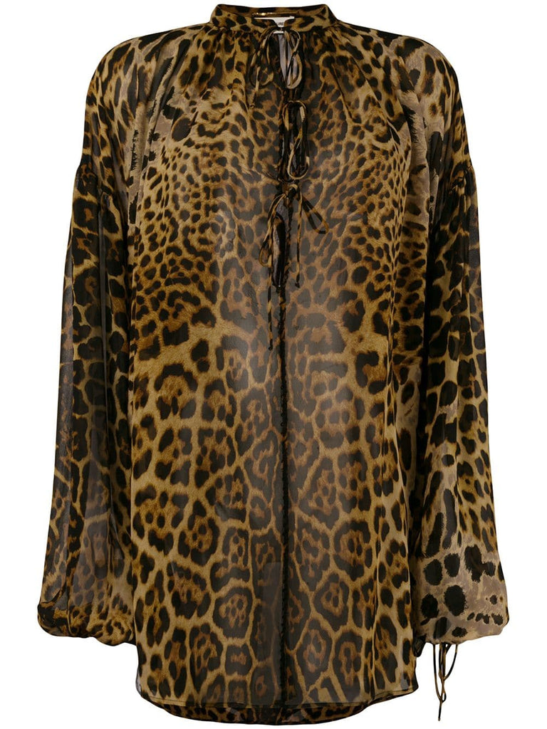 Leopard Print Silk Blouse