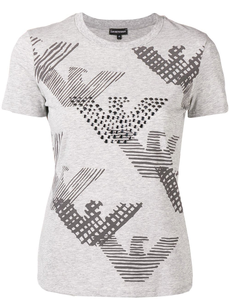 printed & studded eagle T-shirt