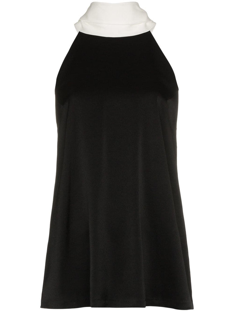 sash neck sleeveless blouse