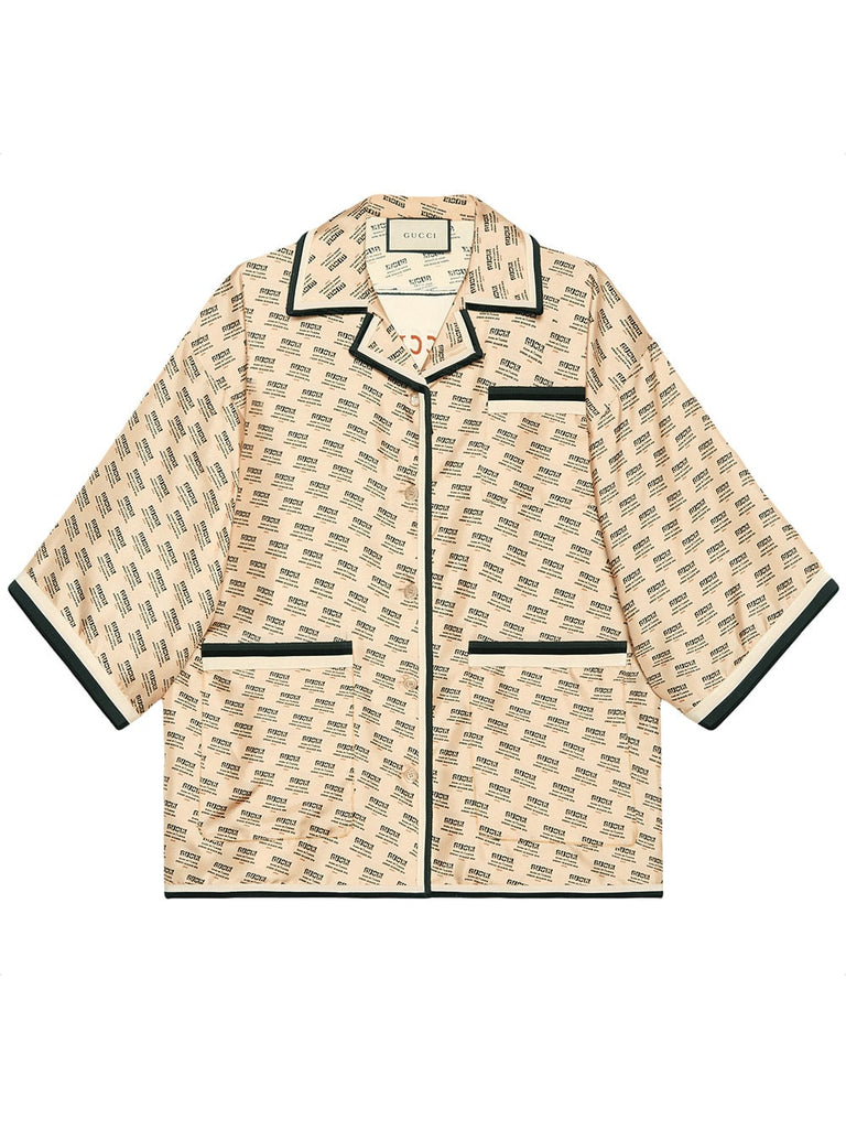 Gucci invite stamp silk shirt