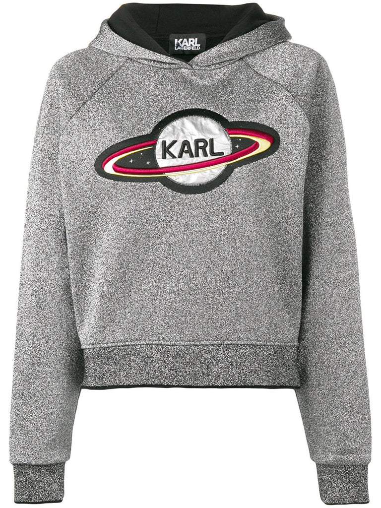 space Karl cropped hoodie