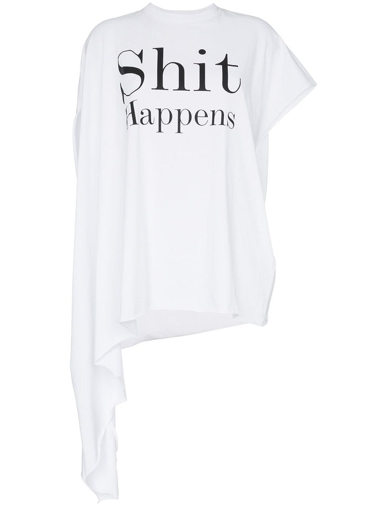 Asymmetrical ‘Shit Happens’ T-shirt