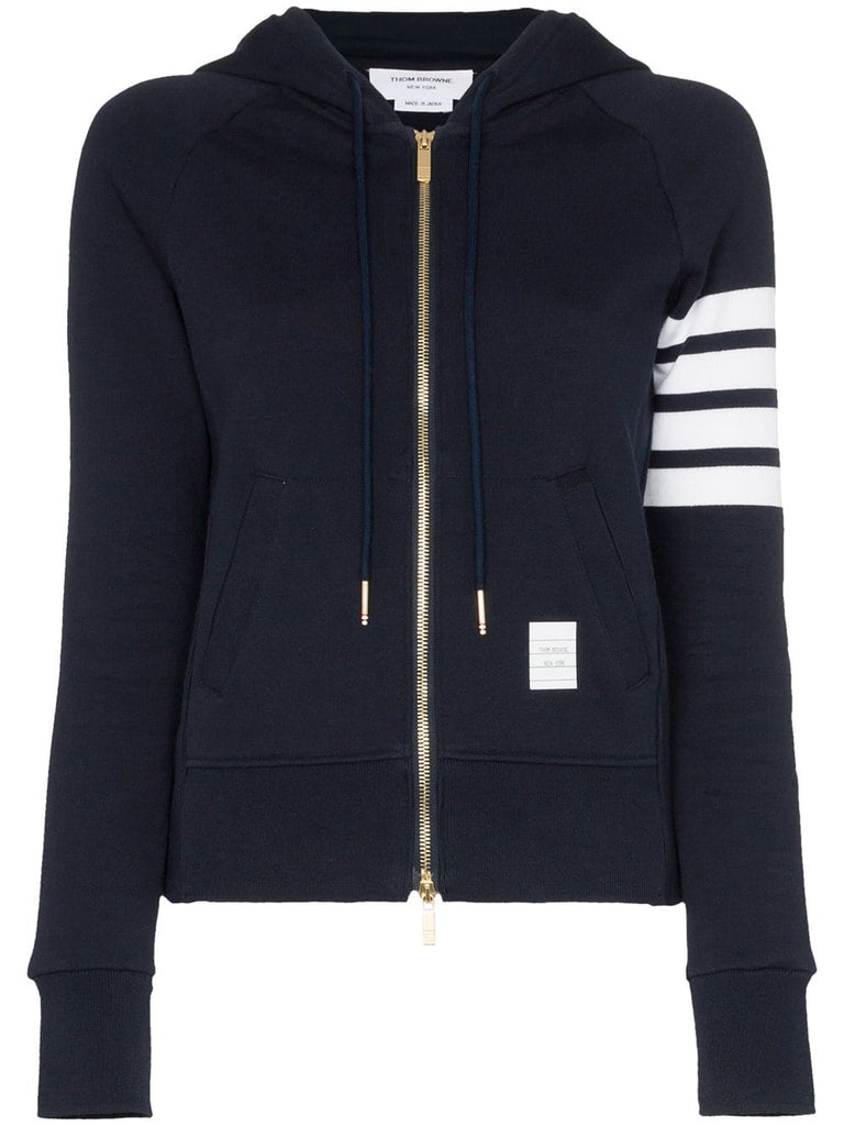 Zipped stripe hoodie