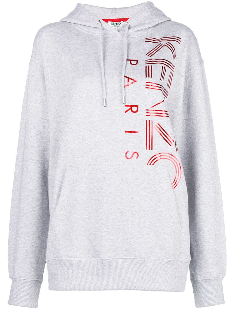 logo print hoodie