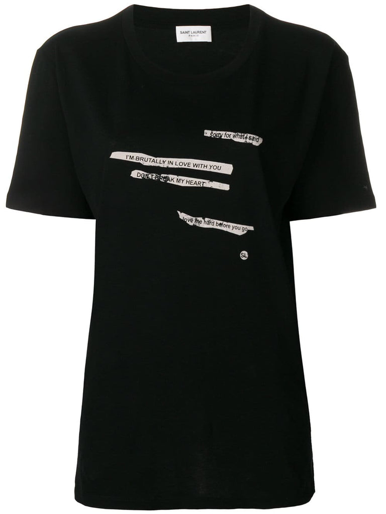 printed text T-shirt