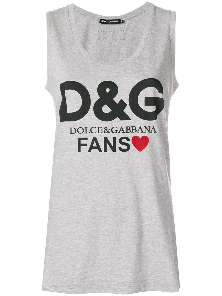 Fan-print tank top