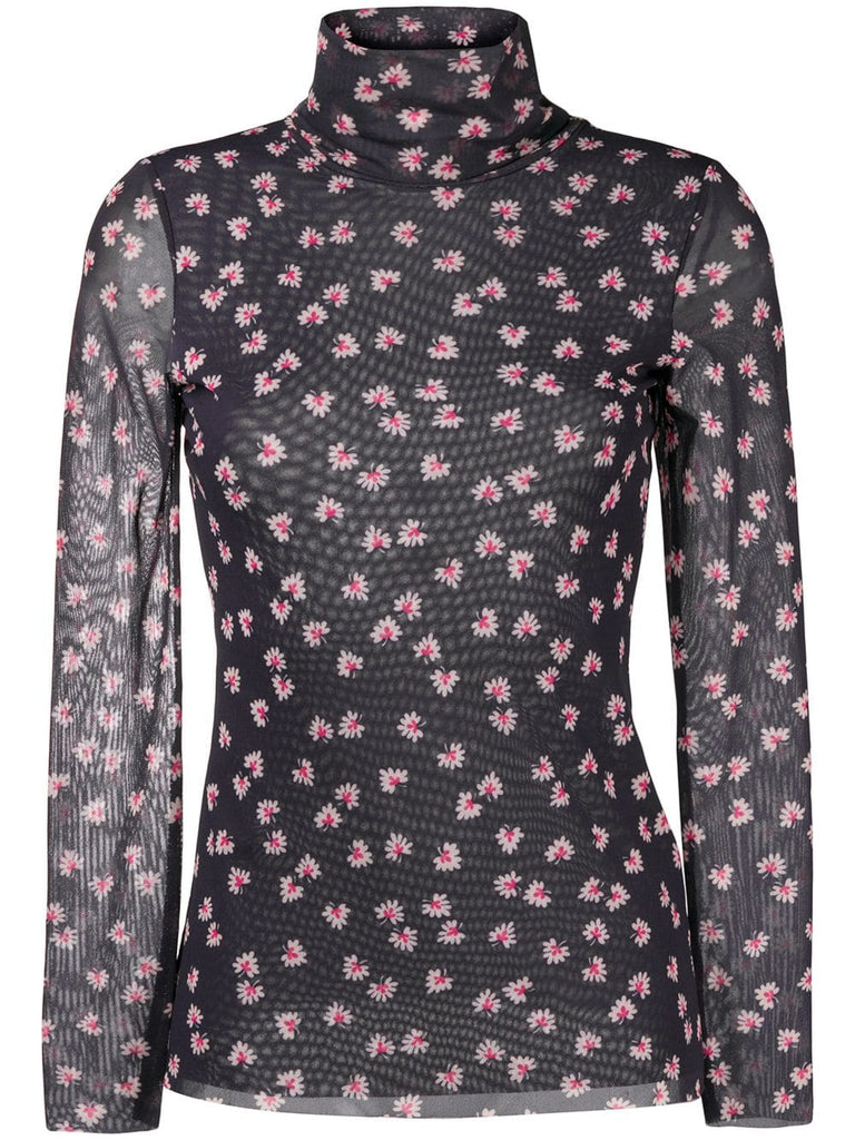 floral polo neck