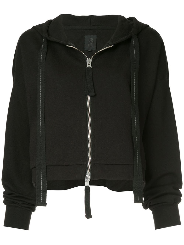 front-zip cropped hoodie