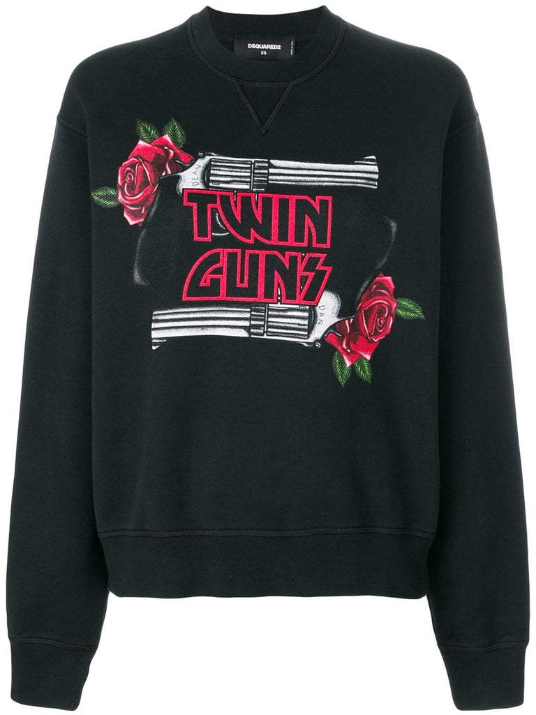 Twin Guns print sweatshirt