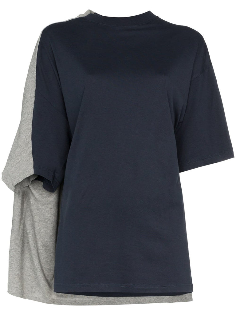 bi colour double sleeve cotton t shirt