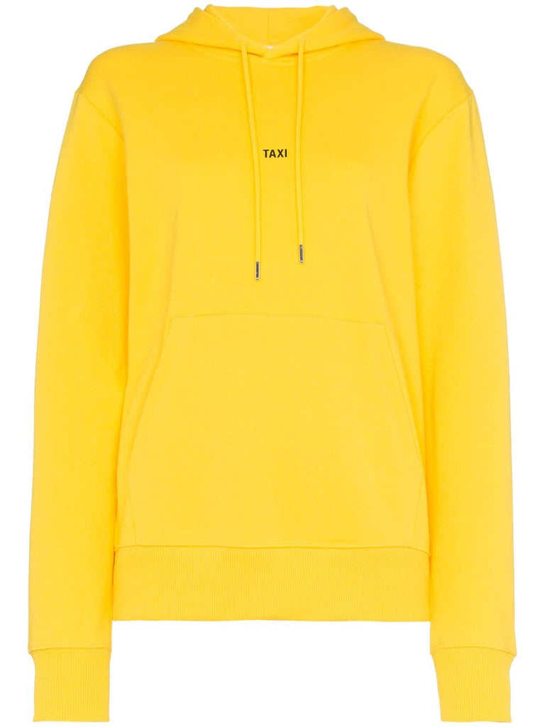 oversized taxi logo print cotton hoodie