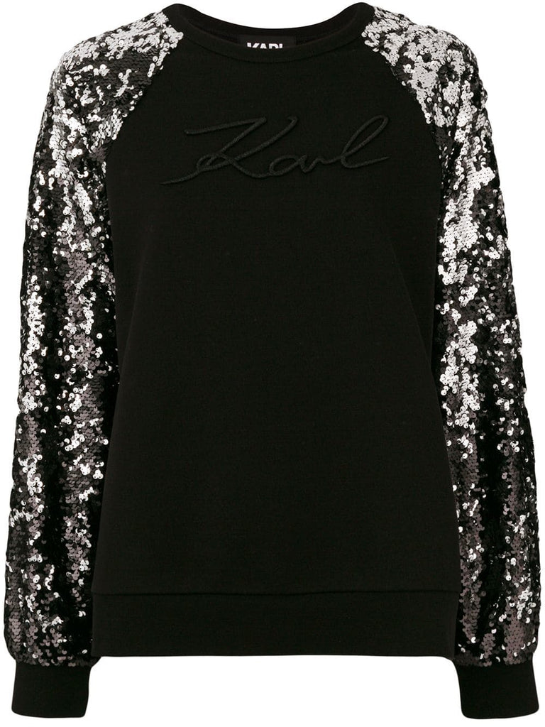 Signature sequin sleeve sweatshirt