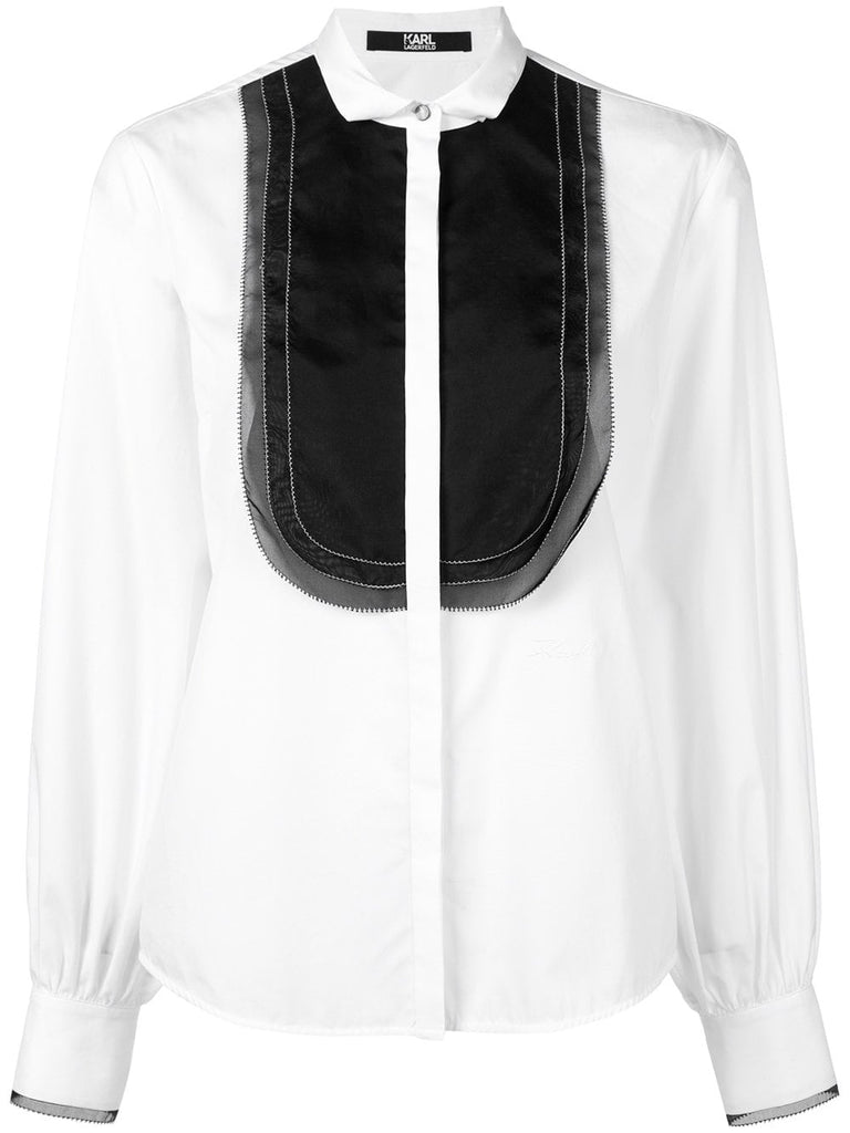 Organza Plastron poplin shirt