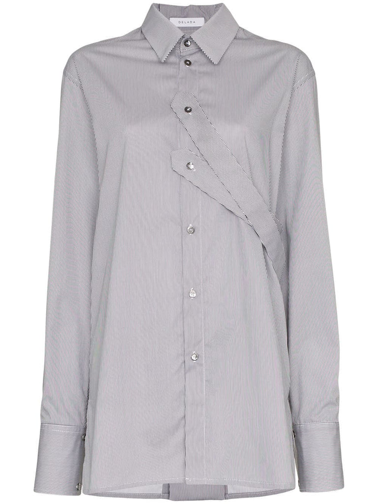 oversized double button cotton shirt