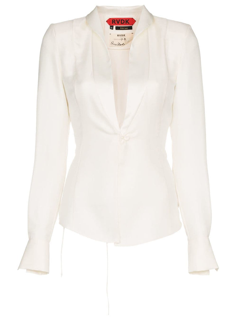 tuxedo effect silk blouse