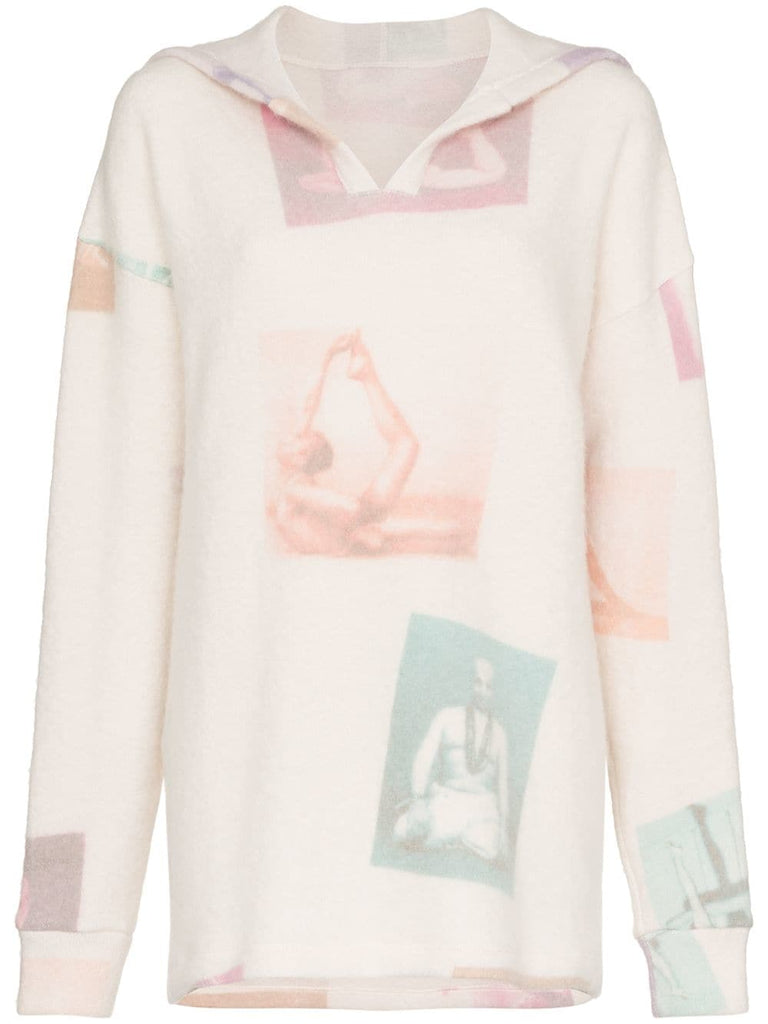 Technicolour Yogis print cashmere blend hoodie