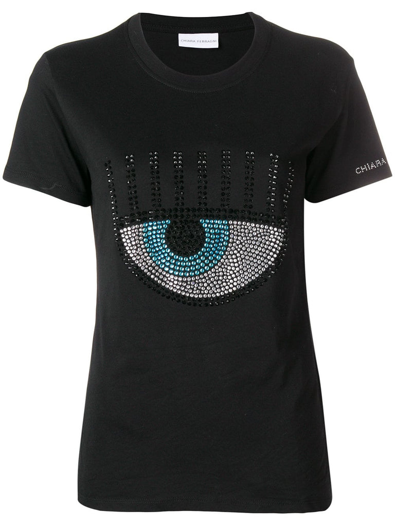 crystal embellished Eye T-shirt