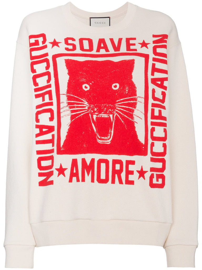 Sweatshirt with Soave Amore Guccification print