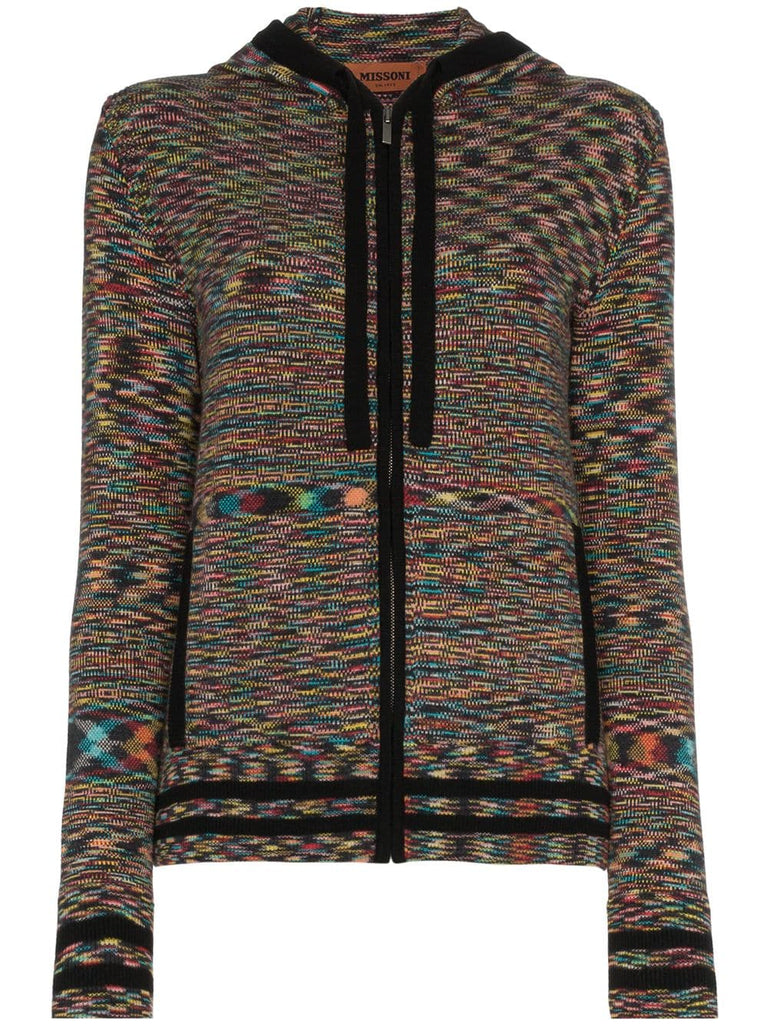 cashmere zig zag hoodie