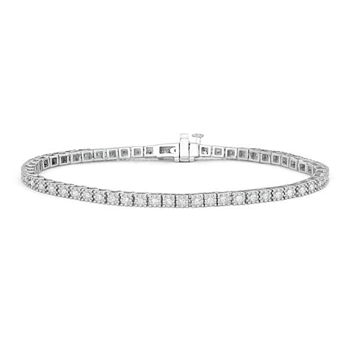 Womens 1 CT. T.W. White Diamond 14K Gold Tennis Bracelet