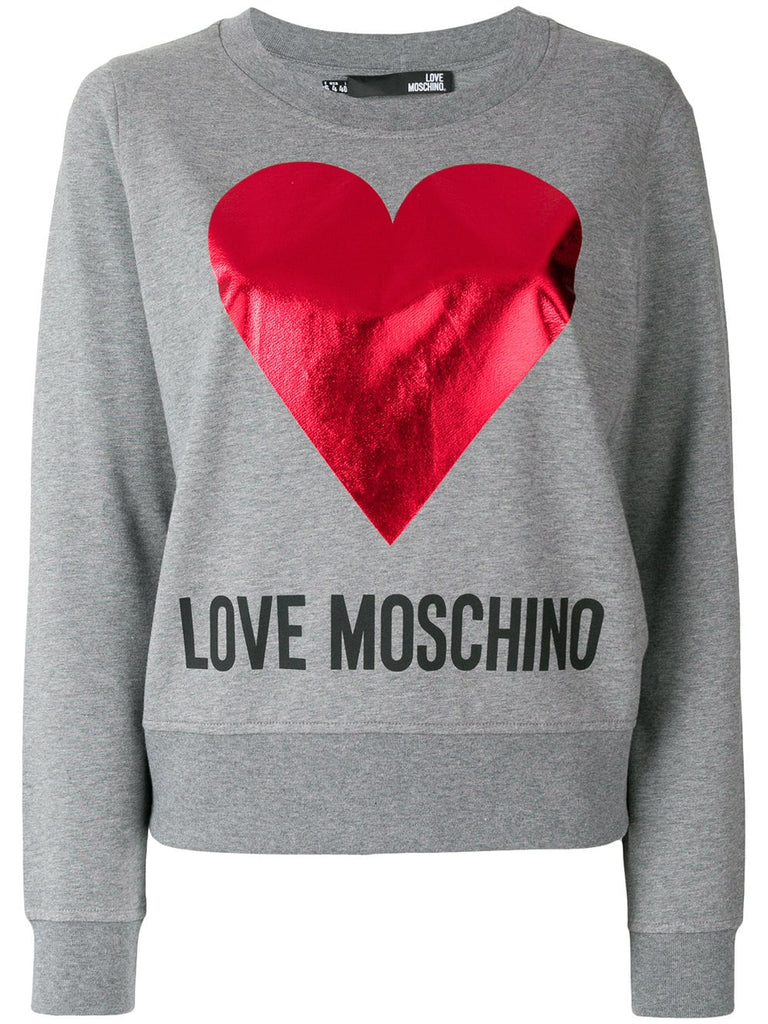 logo heart print sweatshirt