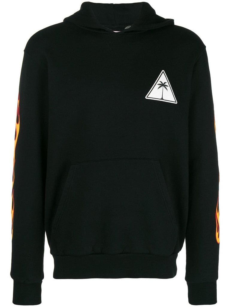 flame print hoodie