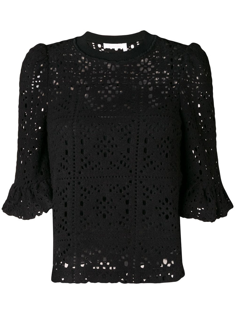 crochet effect blouse