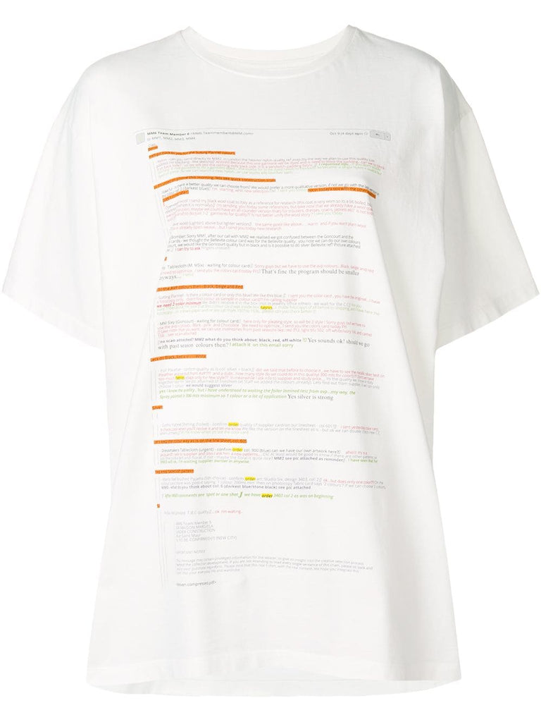 e-mail thread print T-shirt