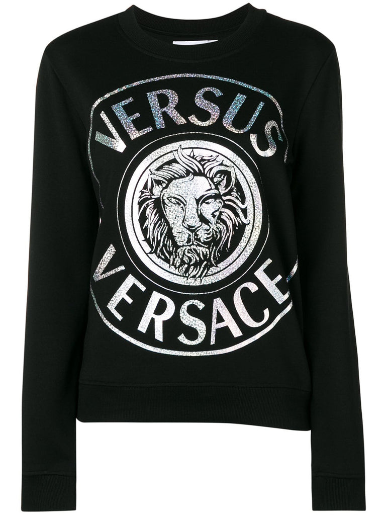 metallic logo-print sweatshirt