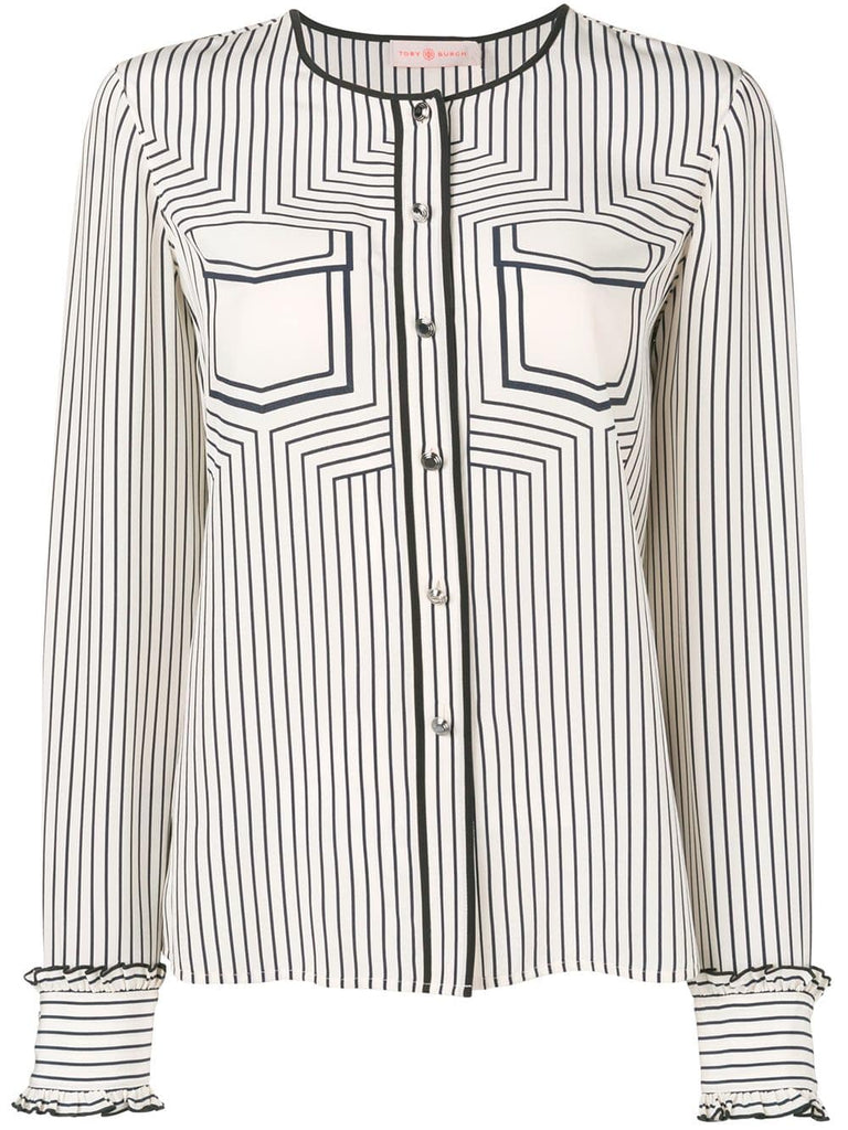 striped button shirt