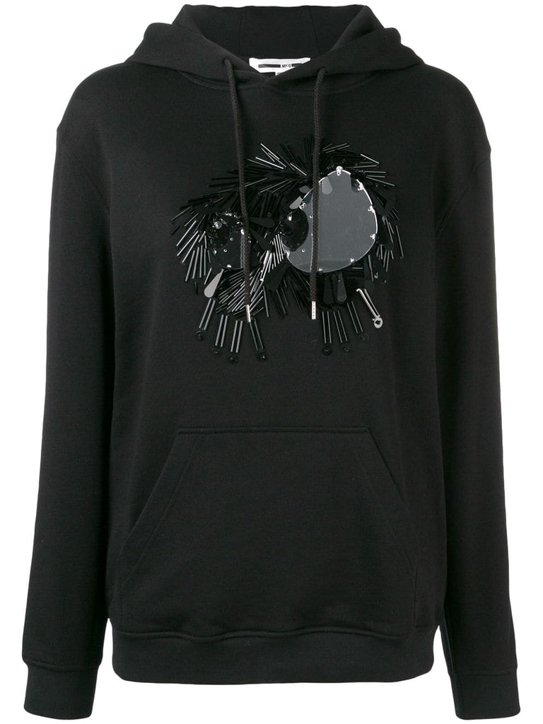 embellished monster hoodie