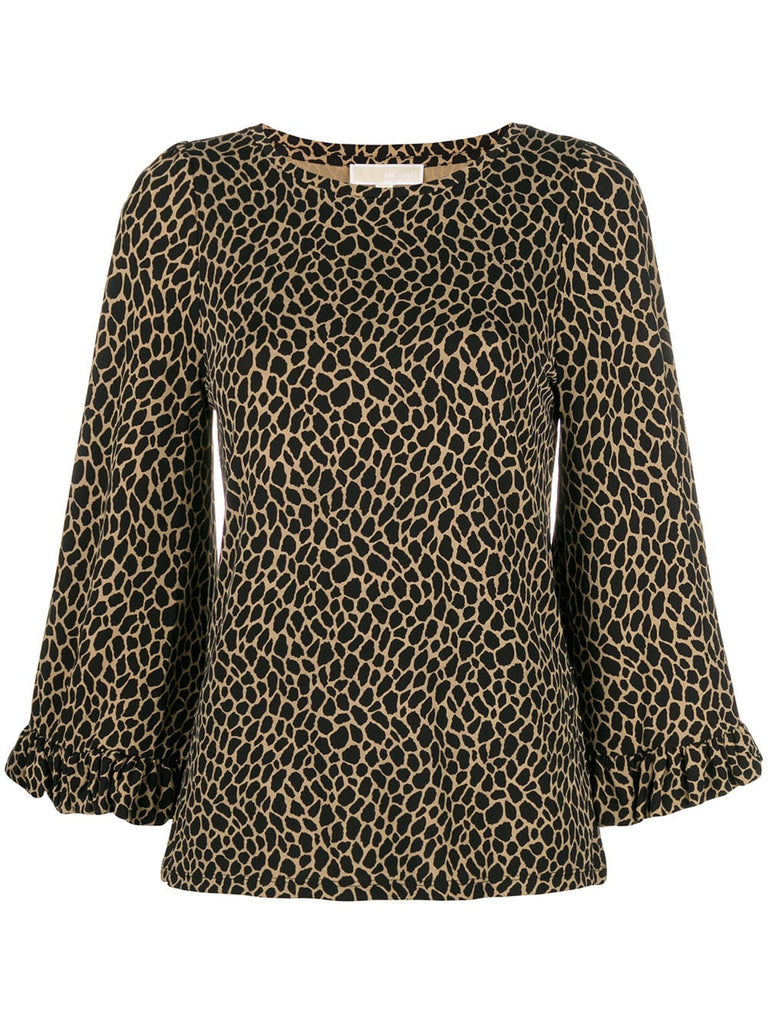 giraffe print blouse