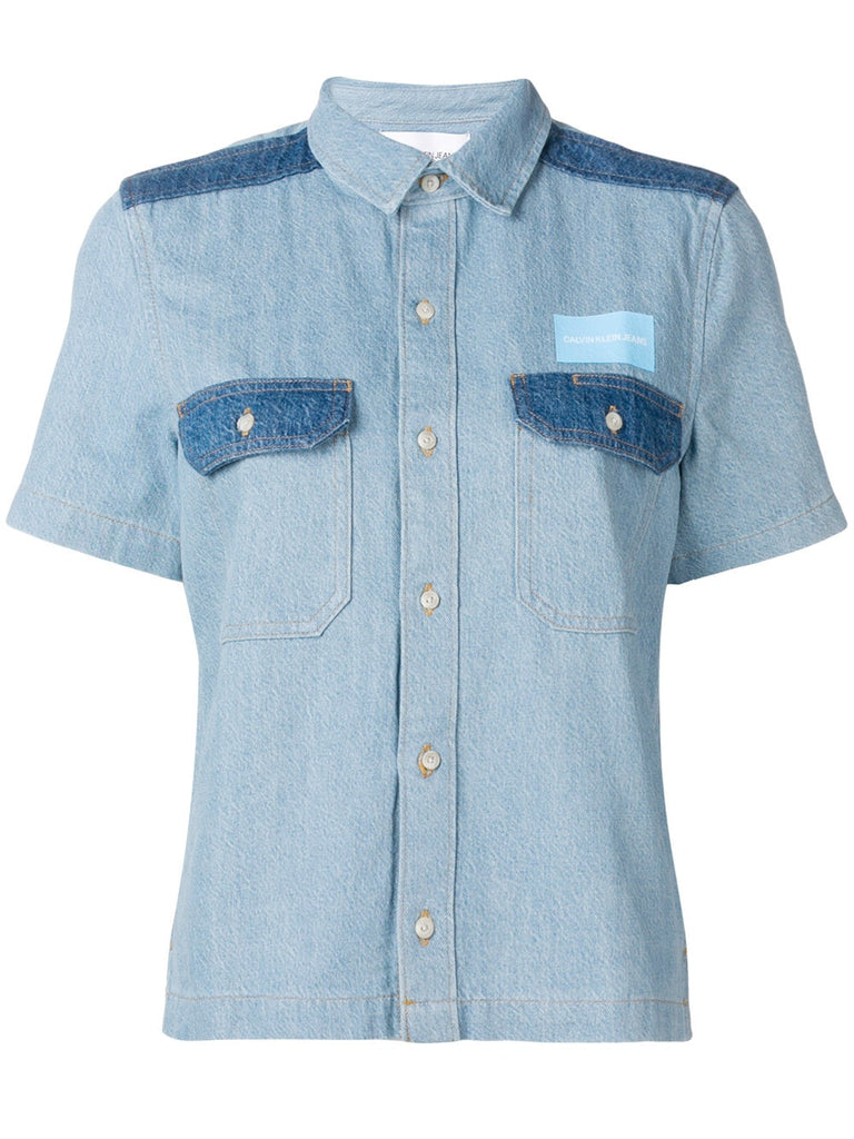 two-tone denim shirt