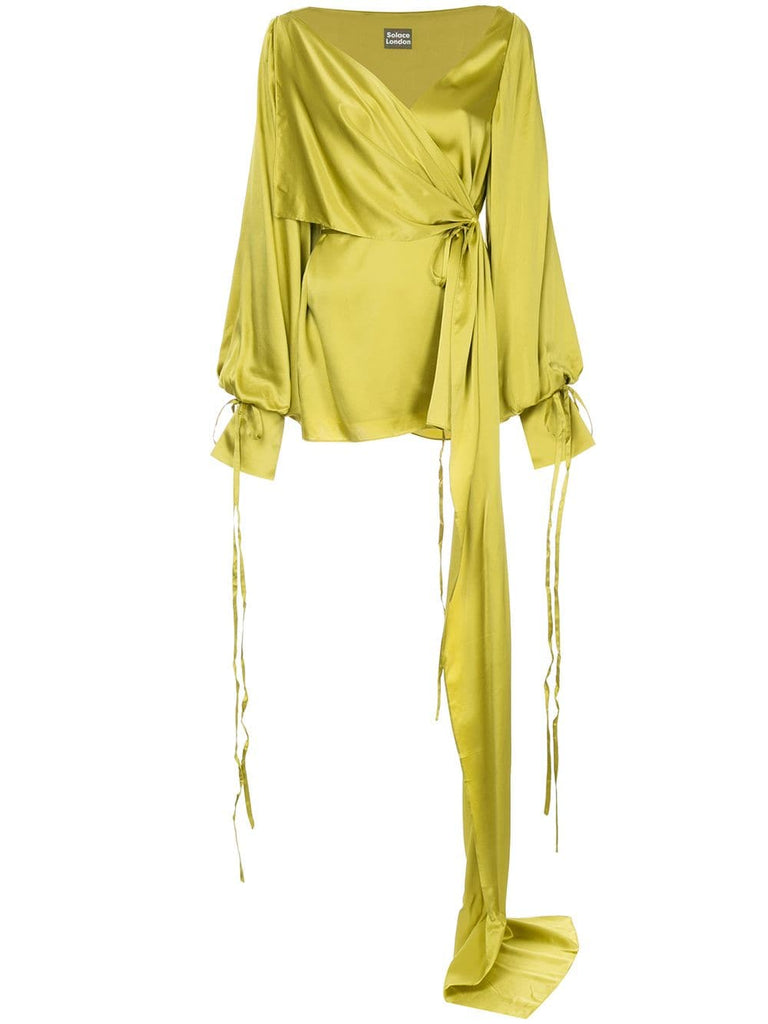 draped design wrap blouse