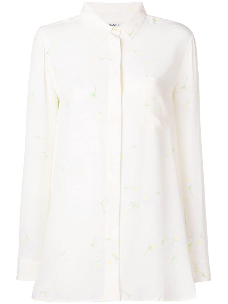 floral silk shirt