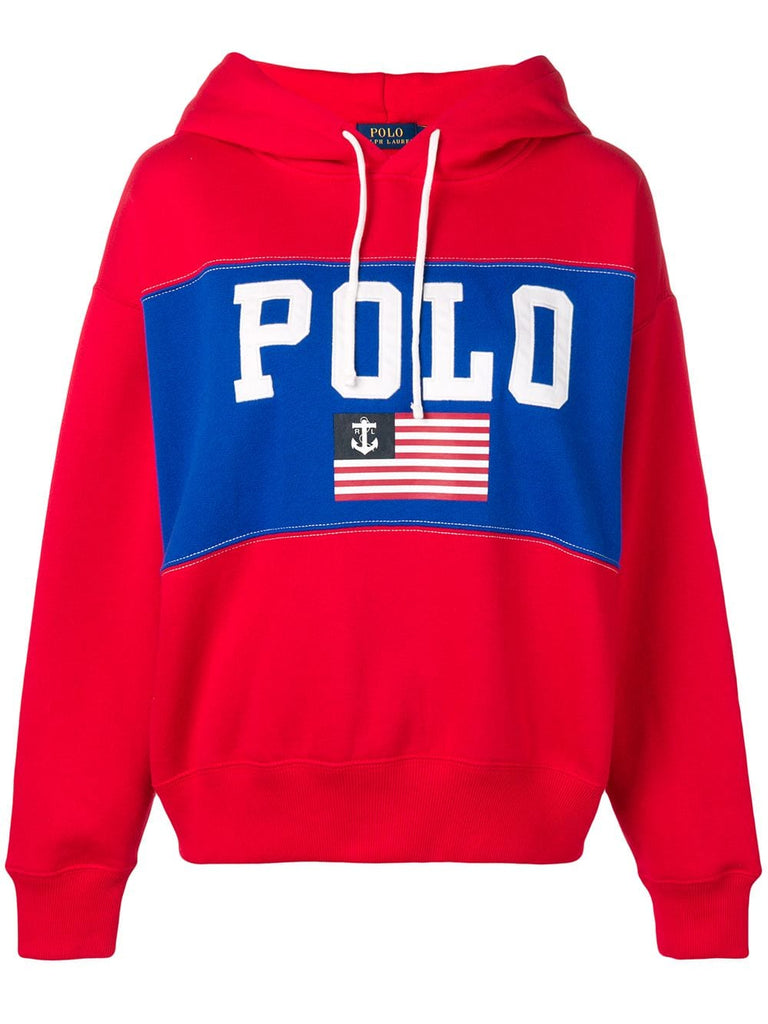 flag print hoodie