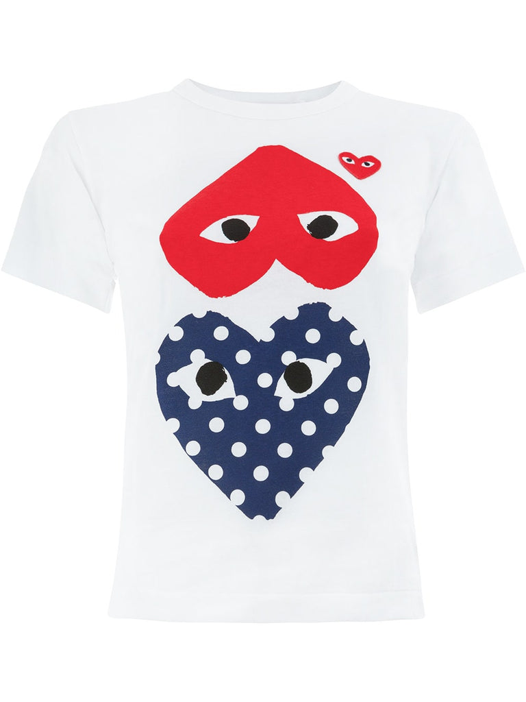 hearts print T-shirt