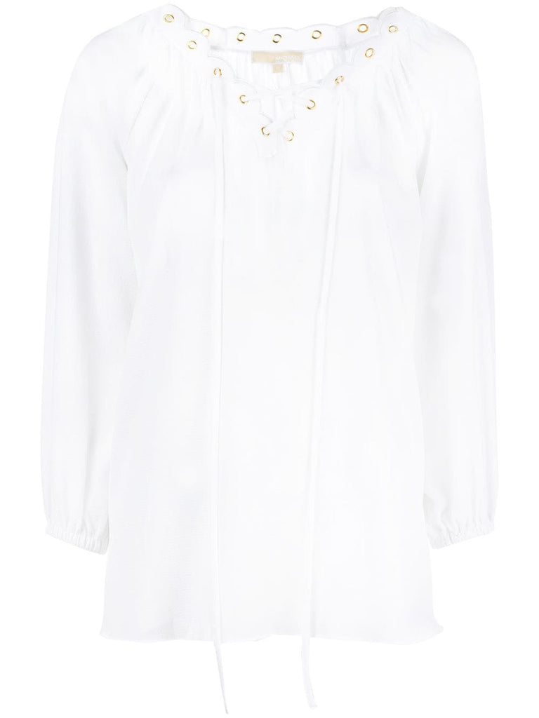 scalloped eyelet blouse