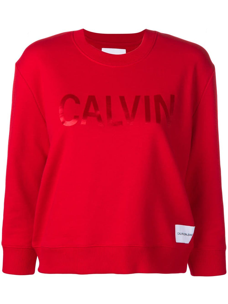 cropped logo print sweatshirt