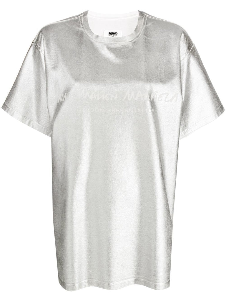 metallic logo print T-shirt