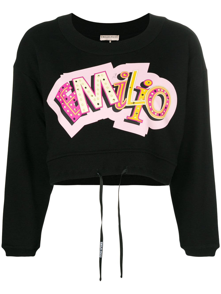 printed crop sweatshirt