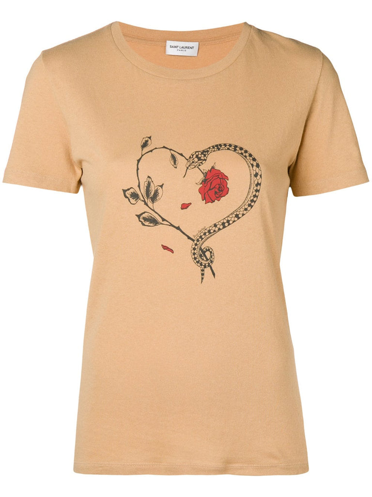 snake heart print T-shirt