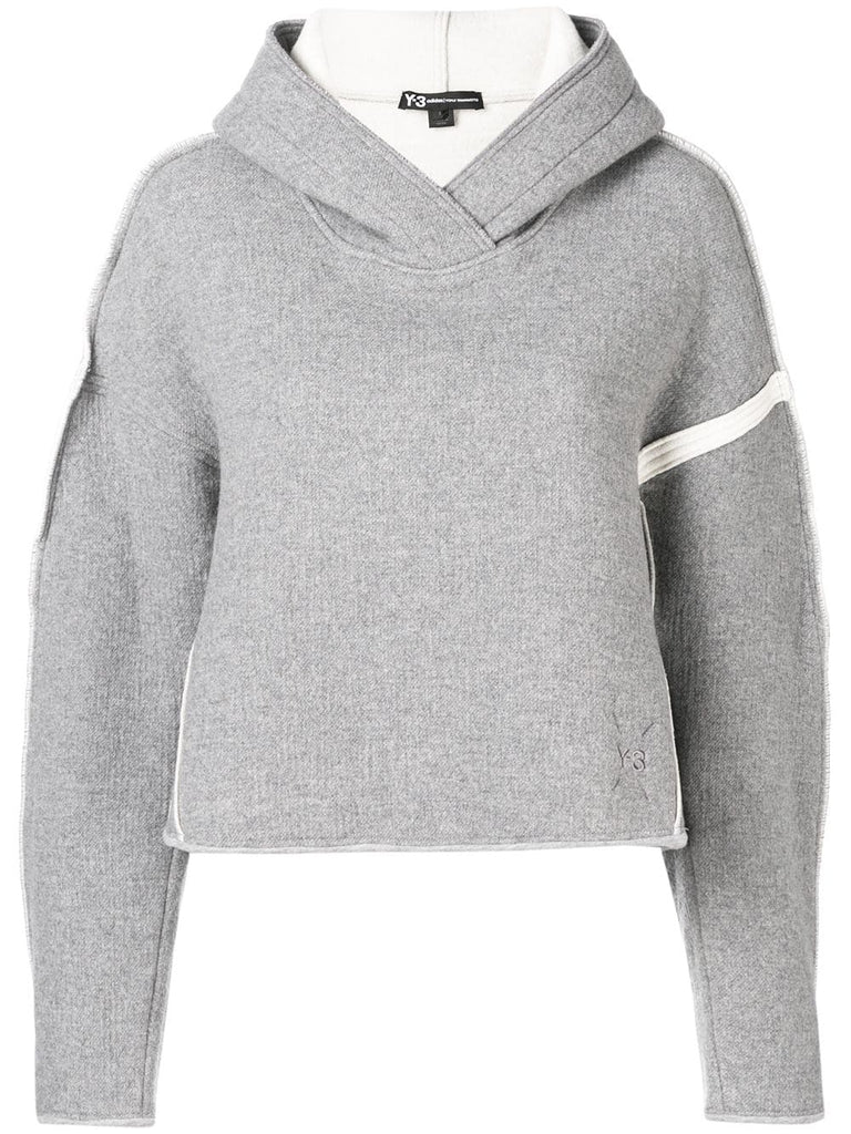 oversize spacer wool cropped-hoodie