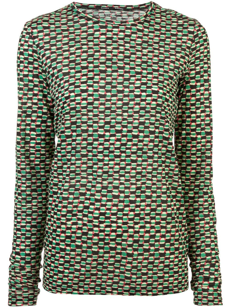 Woven Dot Long Sleeve T-Shirt